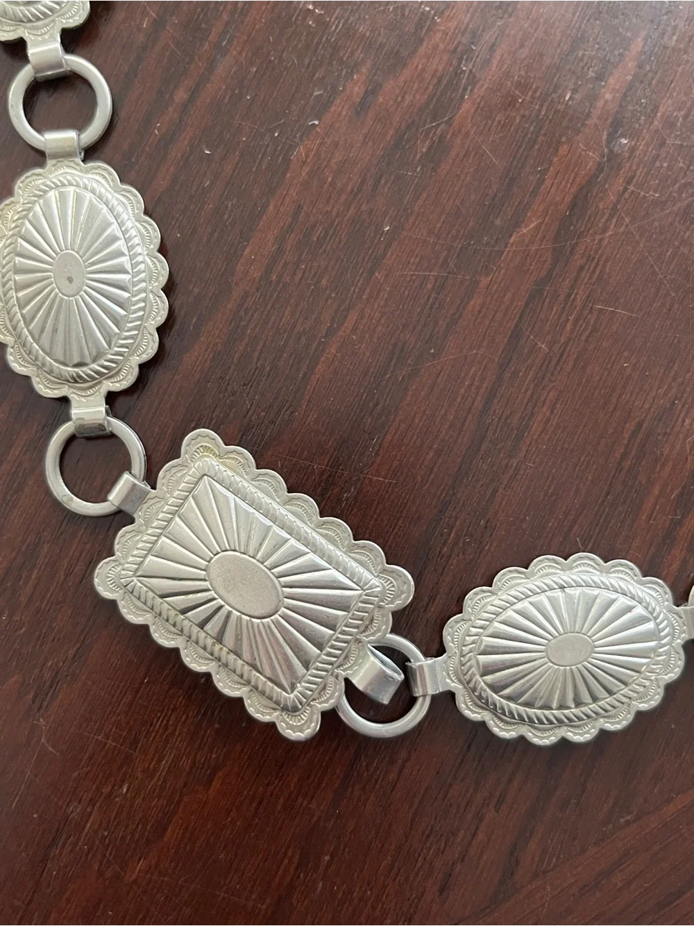 Silver Tone CONCHOS 30” Adjustable Metal Belt